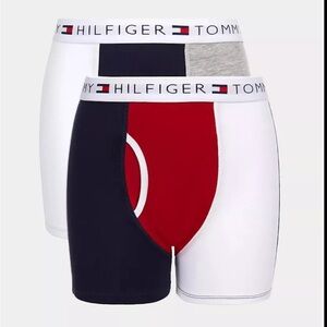 New Tommy Hilfiger Boys Colorblock Boxer Brief 2-Pack Red Small